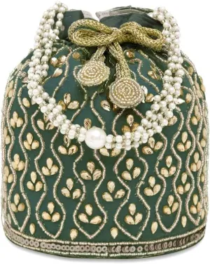 Aheli Potli Bag Gift for Women Handmade Evening Wristlet Handbag Stylish Bridal Purse Fashion Bag