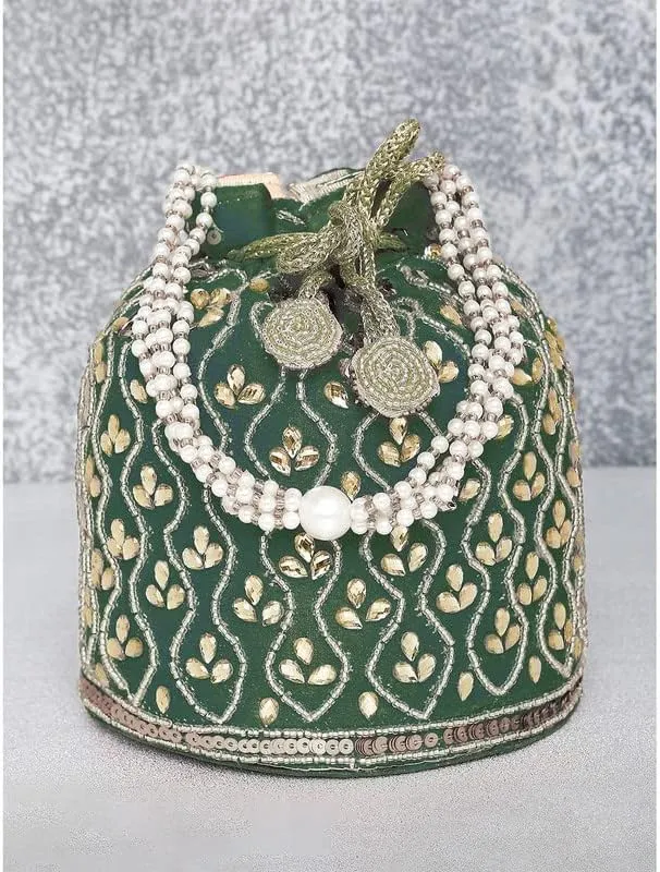 Aheli Potli Bag Gift for Women Handmade Evening Wristlet Handbag Stylish Bridal Purse Fashion Bag