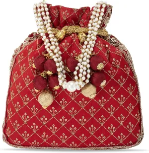 Aheli Potli Bag Gift for Women Handmade Evening Wristlet Handbag Stylish Bridal Purse Fashion Bag