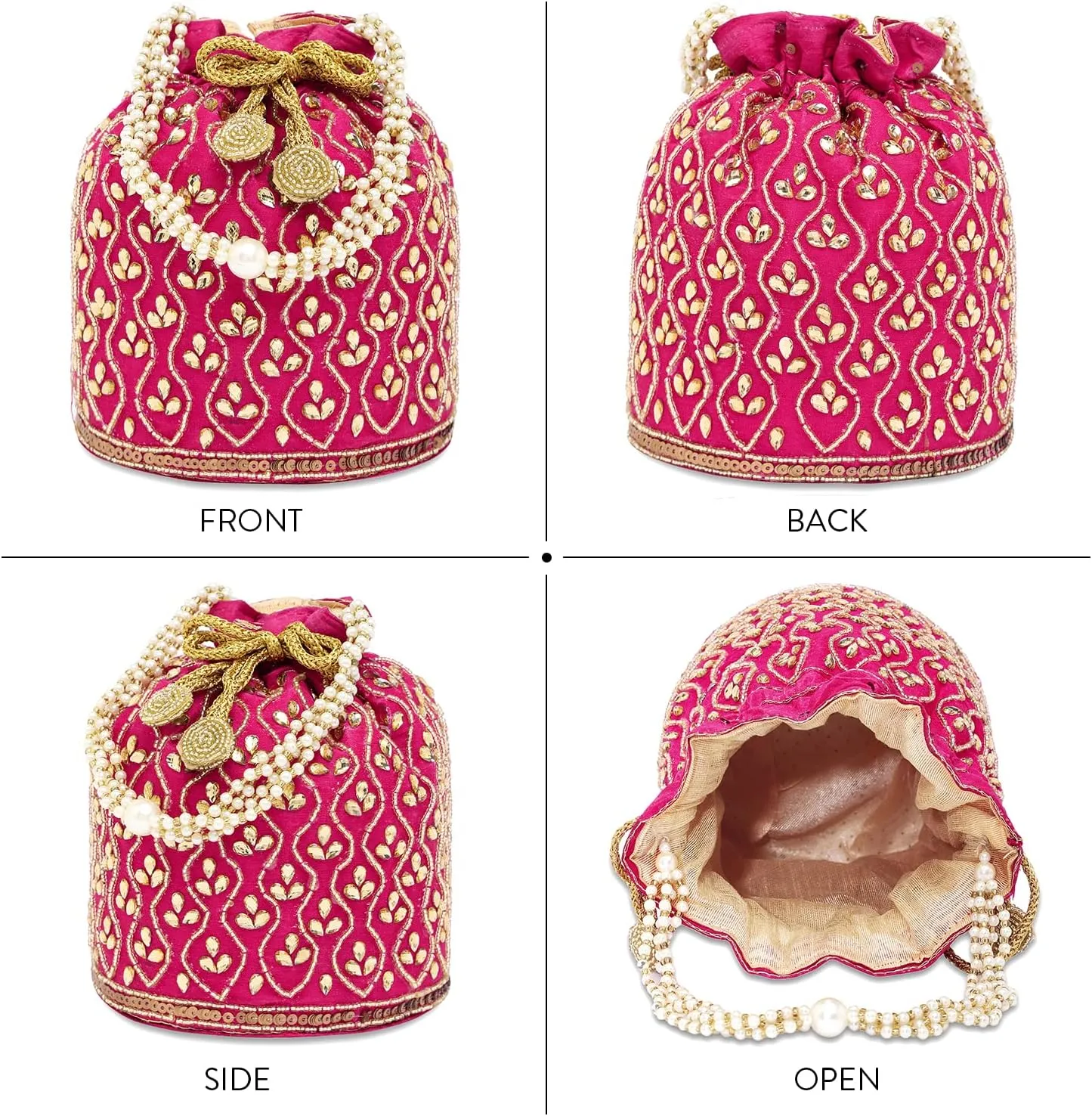 Aheli Potli Bag Gift for Women Handmade Evening Wristlet Handbag Stylish Bridal Purse Fashion Bag