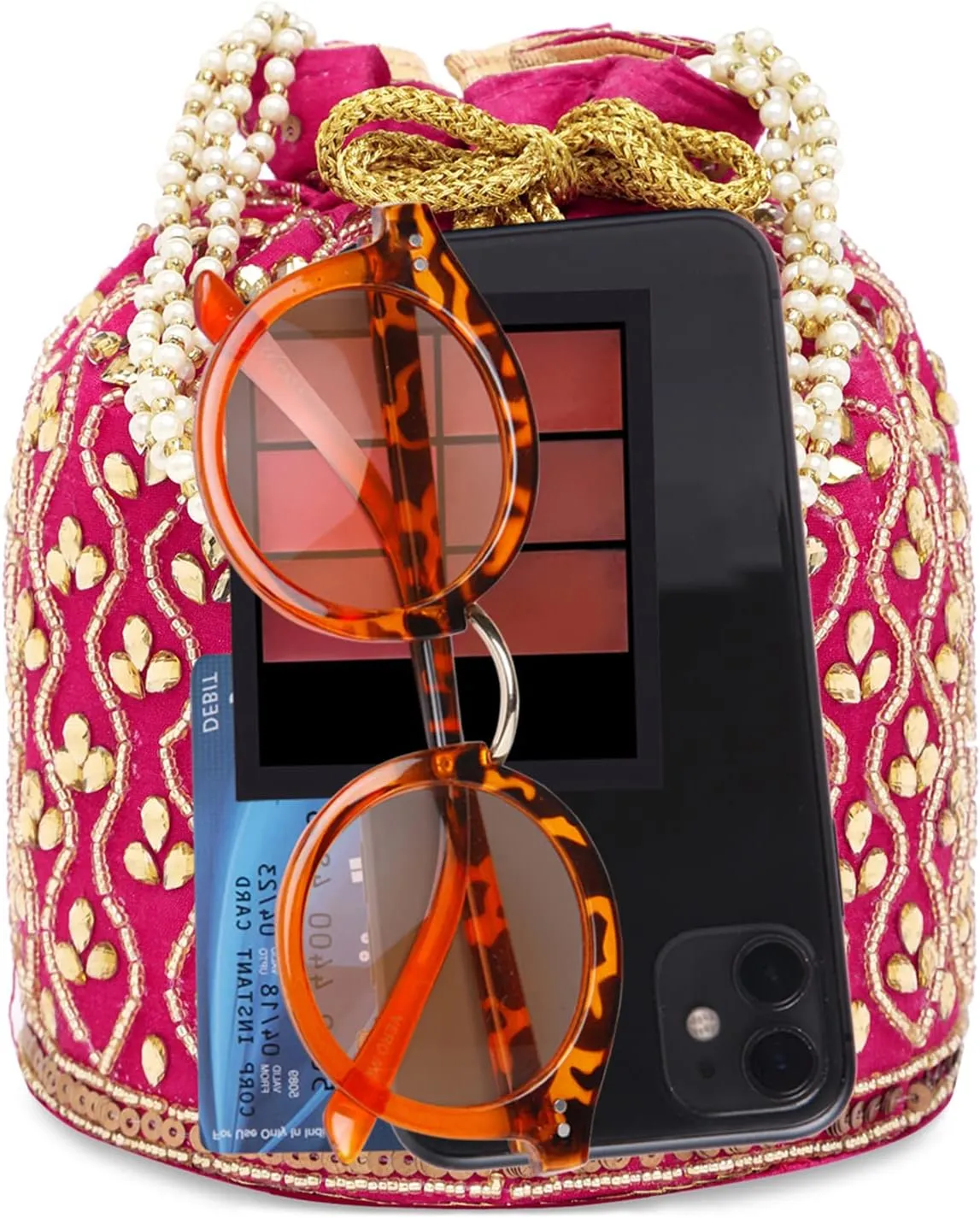 Aheli Potli Bag Gift for Women Handmade Evening Wristlet Handbag Stylish Bridal Purse Fashion Bag