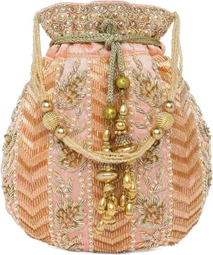 Aheli Potli Bag Gift for Women Handmade Evening Wristlet Handbag Stylish Bridal Purse Fashion Bag