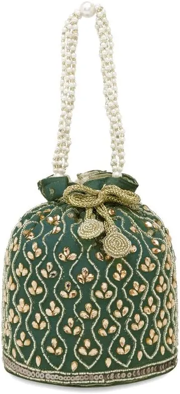 Aheli Potli Bag Gift for Women Handmade Evening Wristlet Handbag Stylish Bridal Purse Fashion Bag