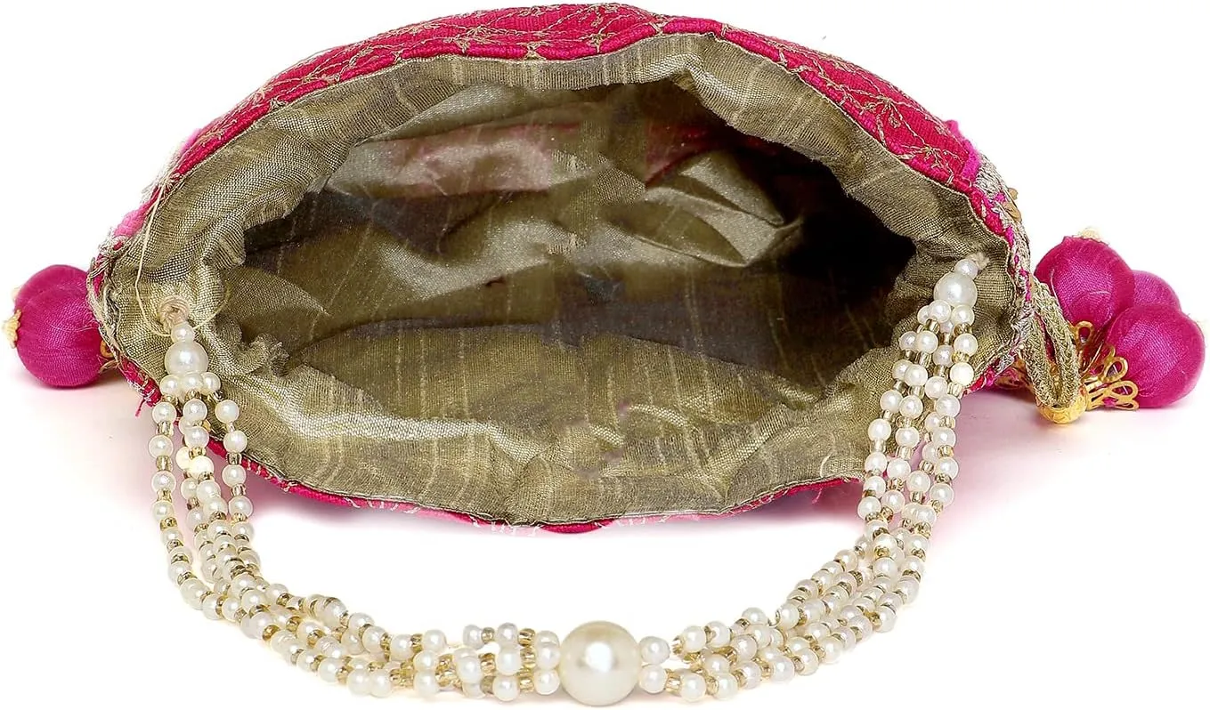 Aheli Potli Bag Gift for Women Handmade Evening Wristlet Handbag Stylish Bridal Purse Fashion Bag