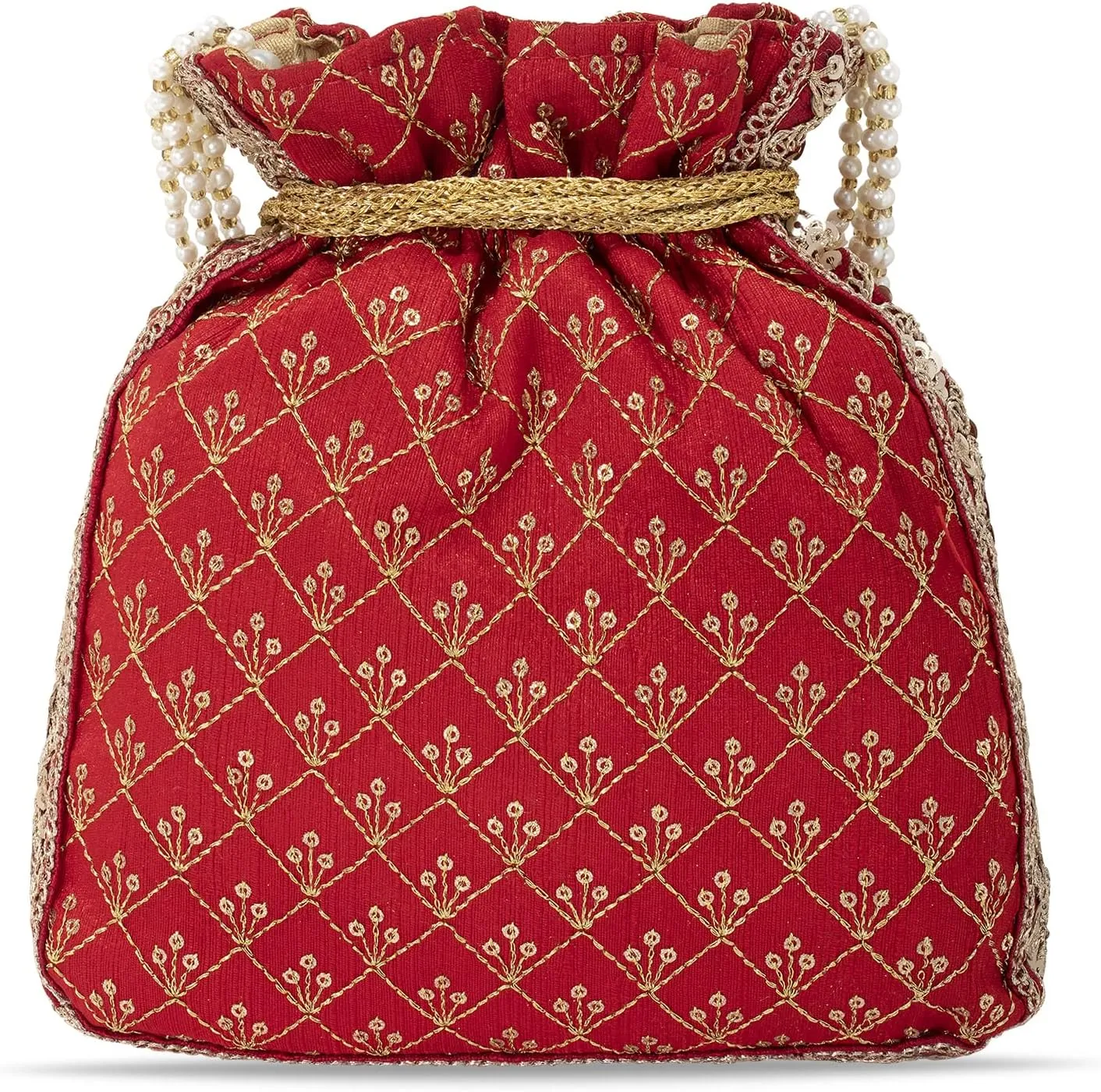 Aheli Potli Bag Gift for Women Handmade Evening Wristlet Handbag Stylish Bridal Purse Fashion Bag