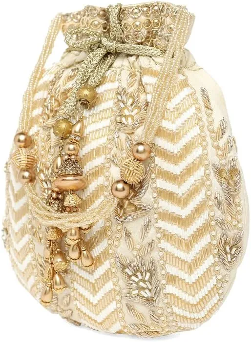Aheli Potli Bag Gift for Women Handmade Evening Wristlet Handbag Stylish Bridal Purse Fashion Bag