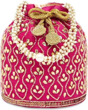 Aheli Potli Bag Gift for Women Handmade Evening Wristlet Handbag Stylish Bridal Purse Fashion Bag
