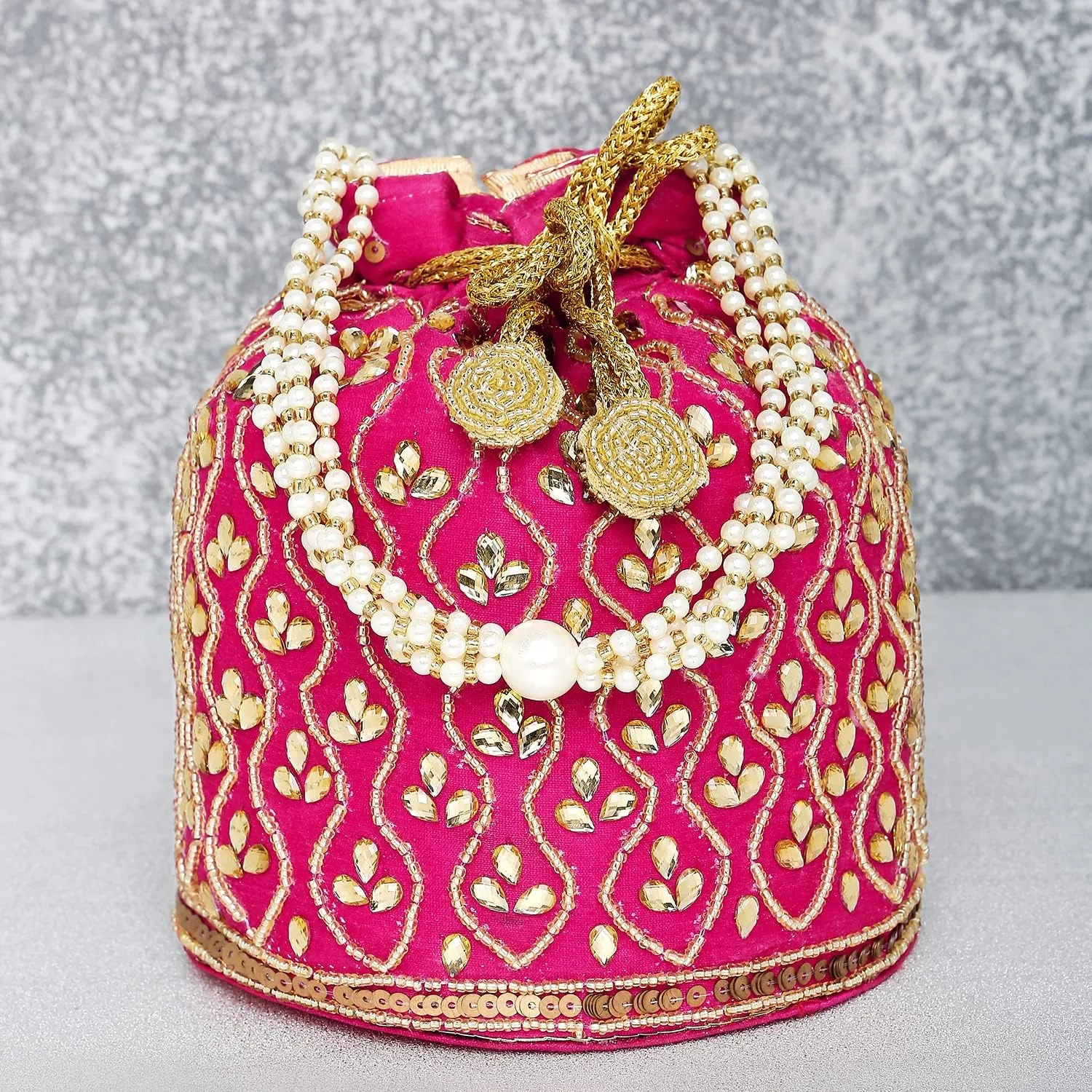 Aheli Potli Bag Gift for Women Handmade Evening Wristlet Handbag Stylish Bridal Purse Fashion Bag