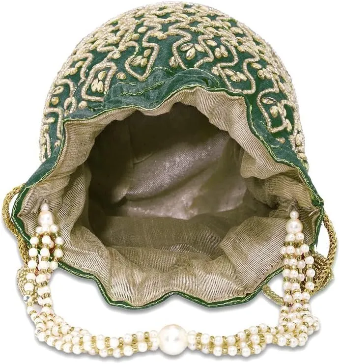 Aheli Potli Bag Gift for Women Handmade Evening Wristlet Handbag Stylish Bridal Purse Fashion Bag