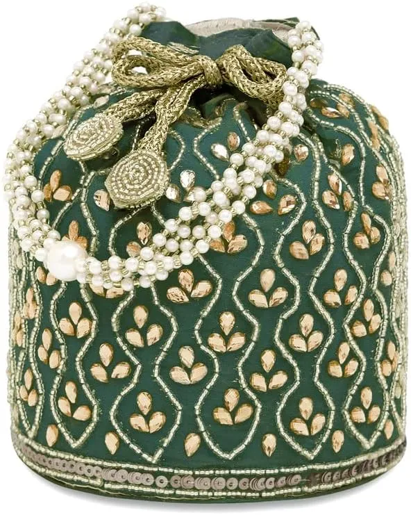 Aheli Potli Bag Gift for Women Handmade Evening Wristlet Handbag Stylish Bridal Purse Fashion Bag
