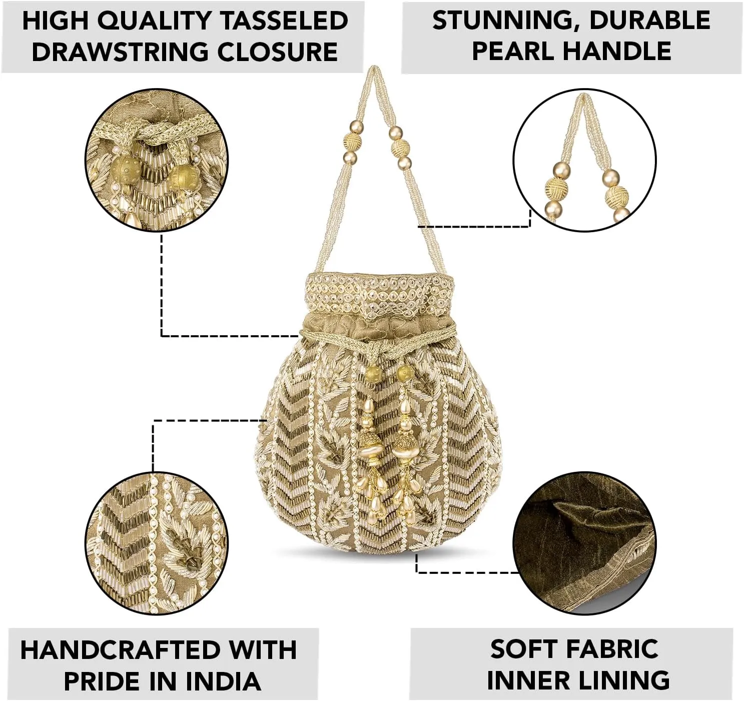 Aheli Potli Bag Gift for Women Handmade Evening Wristlet Handbag Stylish Bridal Purse Fashion Bag