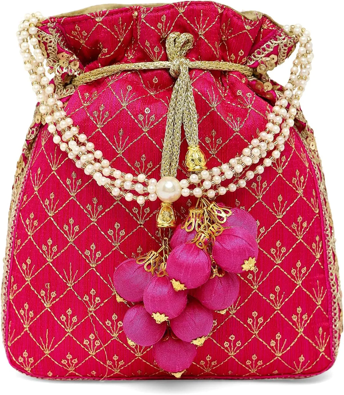 Aheli Potli Bag Gift for Women Handmade Evening Wristlet Handbag Stylish Bridal Purse Fashion Bag