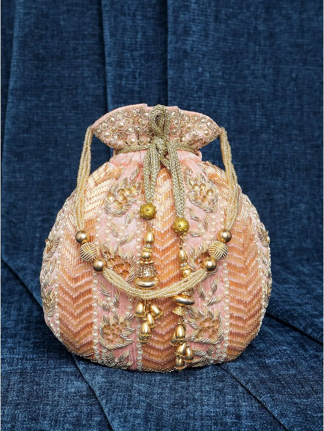 Aheli Potli Bag Gift for Women Handmade Evening Wristlet Handbag Stylish Bridal Purse Fashion Bag