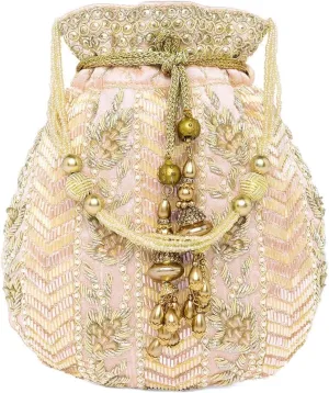 Aheli Potli Bag Gift for Women Handmade Evening Wristlet Handbag Stylish Bridal Purse Fashion Bag