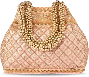 Aheli Potli Bag Gift for Women Handmade Evening Wristlet Handbag Stylish Bridal Purse Fashion Bag