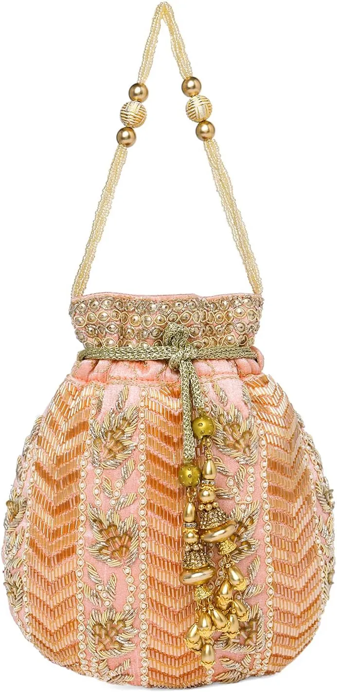 Aheli Potli Bag Gift for Women Handmade Evening Wristlet Handbag Stylish Bridal Purse Fashion Bag