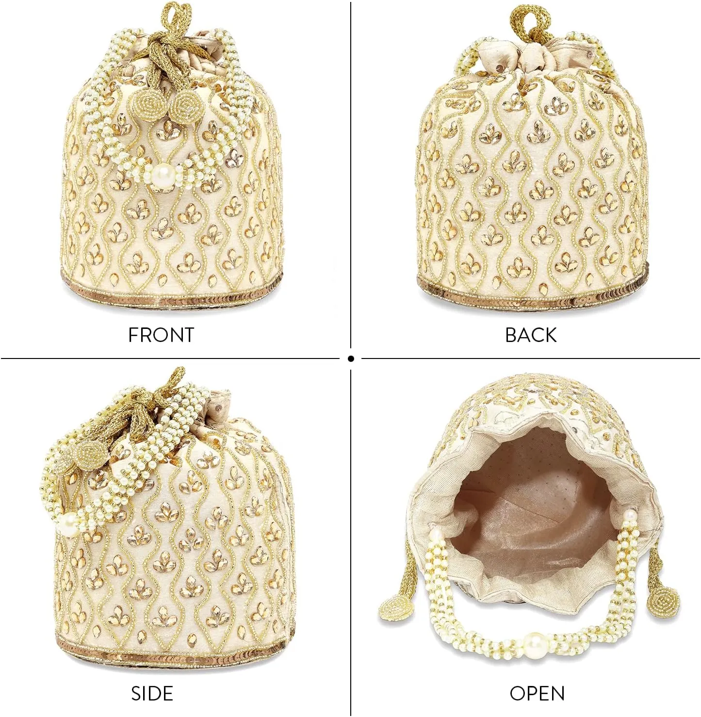 Aheli Potli Bag Gift for Women Handmade Evening Wristlet Handbag Stylish Bridal Purse Fashion Bag