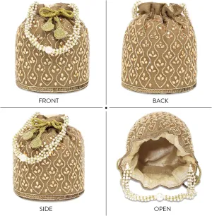 Aheli Potli Bag Gift for Women Handmade Evening Wristlet Handbag Stylish Bridal Purse Fashion Bag