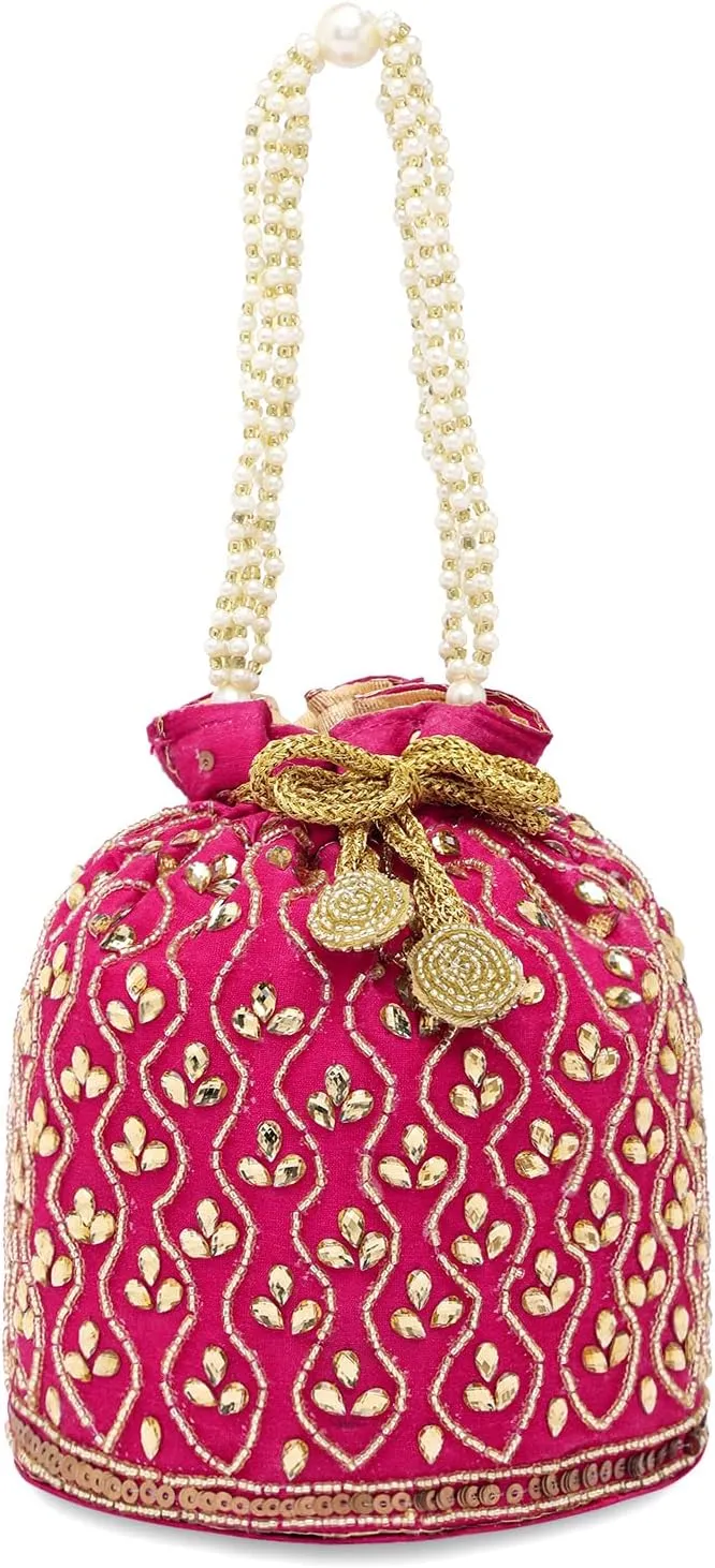 Aheli Potli Bag Gift for Women Handmade Evening Wristlet Handbag Stylish Bridal Purse Fashion Bag