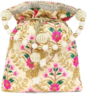 Aheli Potli Bag Gift for Women Handmade Evening Wristlet Handbags Stylish Bridal Purse Fashion Bag