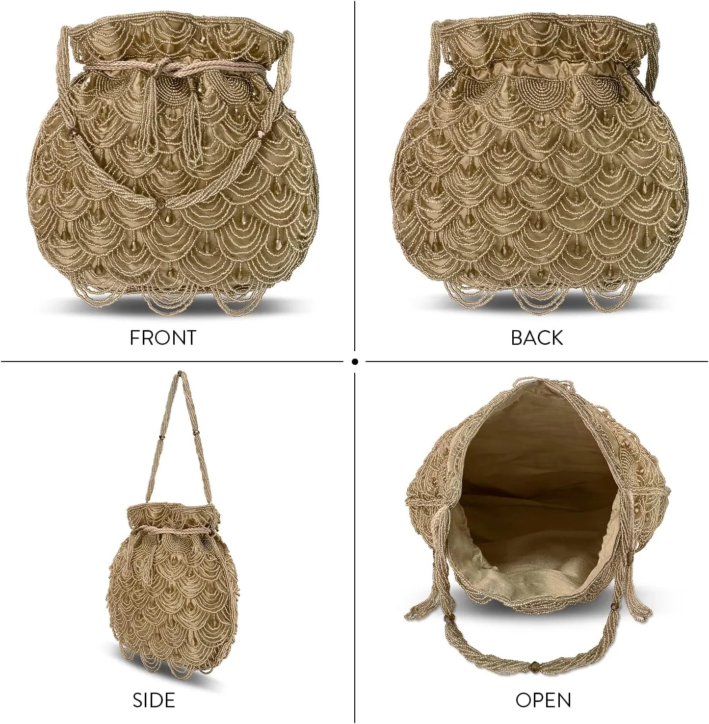 Aheli Potli Bags Gift for Women Evening Bag Clutch Ethnic Bride Purse with Drawstring