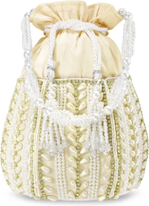 Aheli Potli Bags Gift for Women Evening Bag Clutch Ethnic Bride Purse with Drawstring