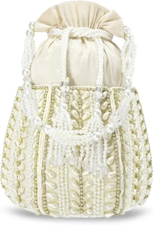 Aheli Potli Bags Gift for Women Evening Bag Clutch Ethnic Bride Purse with Drawstring