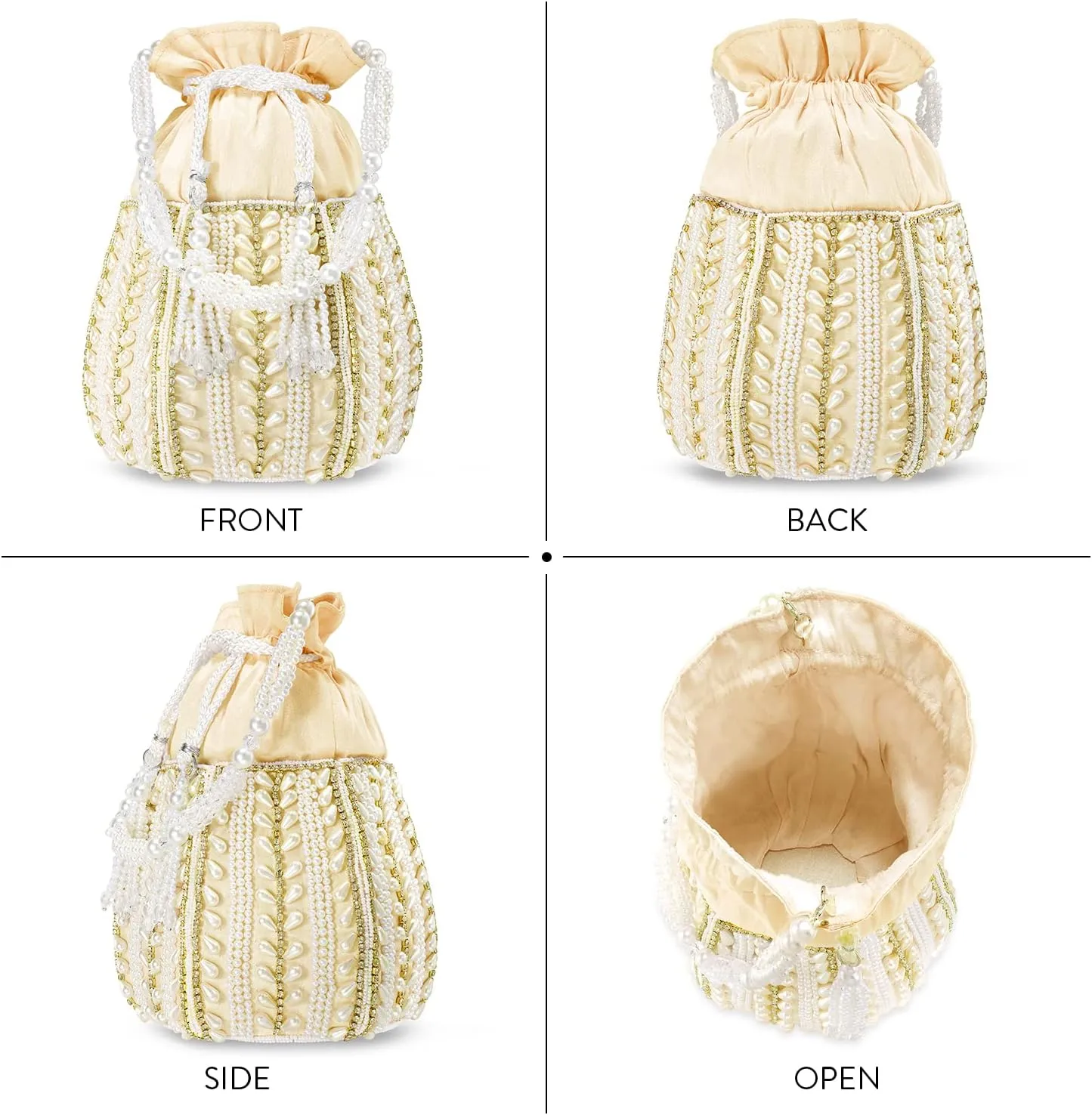 Aheli Potli Bags Gift for Women Evening Bag Clutch Ethnic Bride Purse with Drawstring