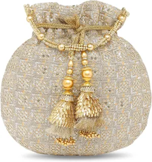 Aheli Potli Bags Gift for Women Evening Bag Clutch Ethnic Bride Purse with Drawstring