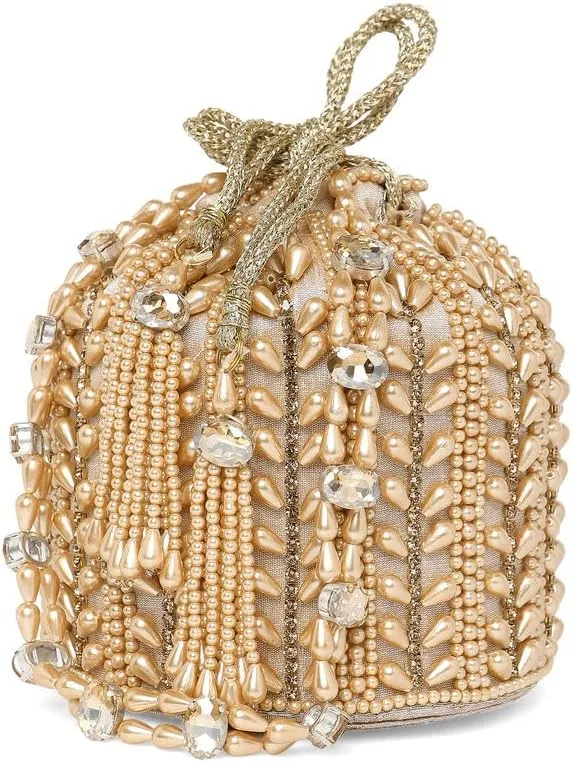 Aheli Potli Bags Gift for Women Evening Bag Clutch Ethnic Bride Purse with Drawstring