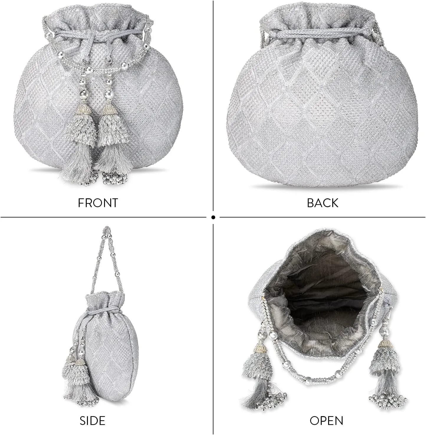 Aheli Potli Bags Gift for Women Evening Bag Clutch Ethnic Bride Purse with Drawstring