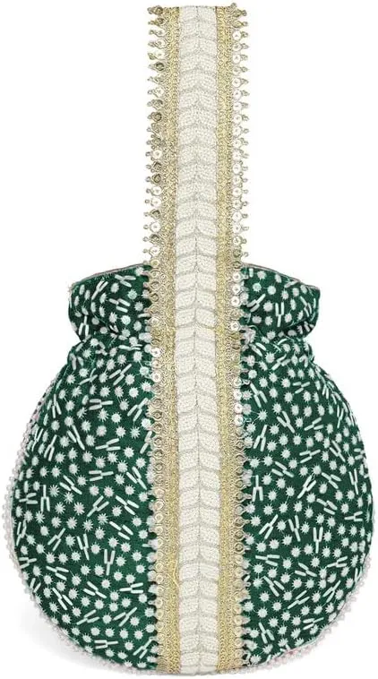 Aheli Potli Bags Gift for Women Evening Bag Clutch Ethnic Bride Purse with Drawstring