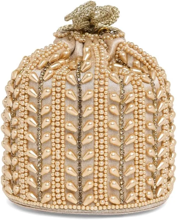 Aheli Potli Bags Gift for Women Evening Bag Clutch Ethnic Bride Purse with Drawstring