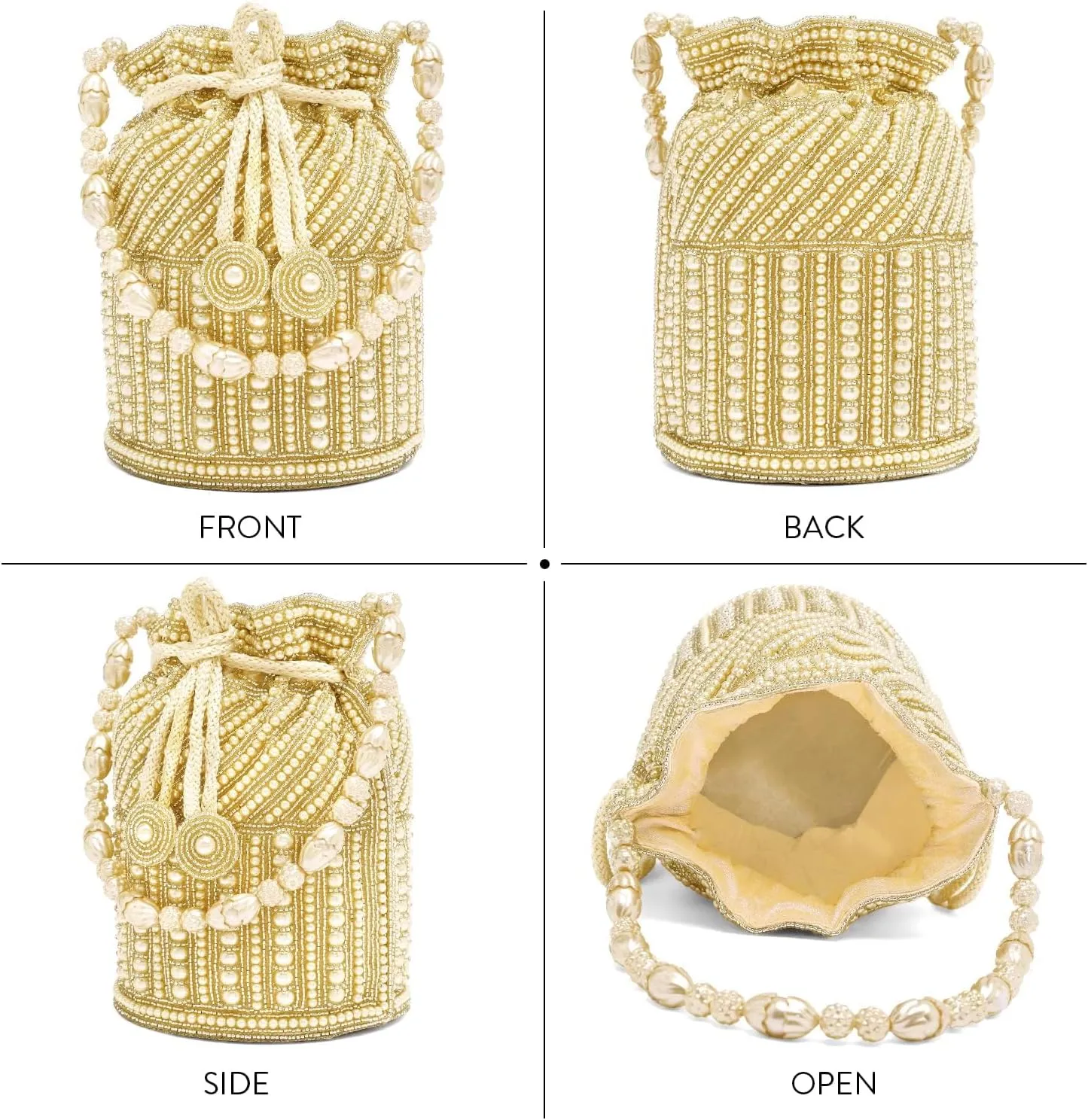 Aheli Potli Bags Gift for Women Evening Bag Clutch Ethnic Bride Purse with Drawstring