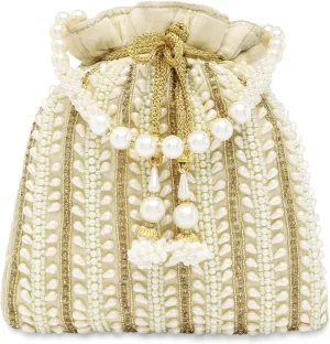 Aheli Potli Bags Gift for Women Evening Bag Clutch Ethnic Bride Purse with Drawstring