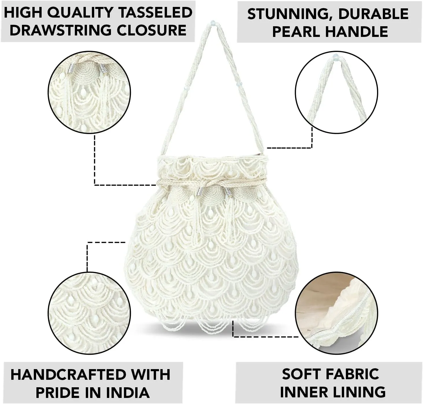 Aheli Potli Bags Gift for Women Evening Bag Clutch Ethnic Bride Purse with Drawstring