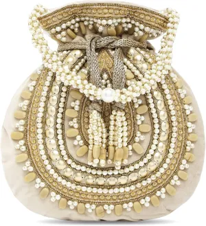Aheli Potli Bags Gift for Women Evening Bag Clutch Ethnic Bride Purse with Drawstring