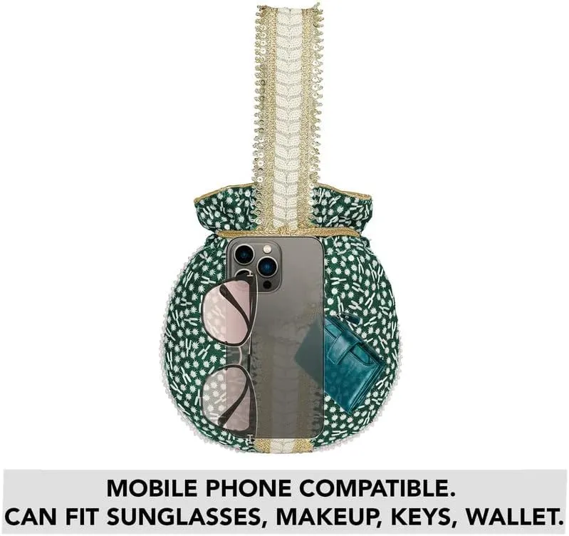 Aheli Potli Bags Gift for Women Evening Bag Clutch Ethnic Bride Purse with Drawstring
