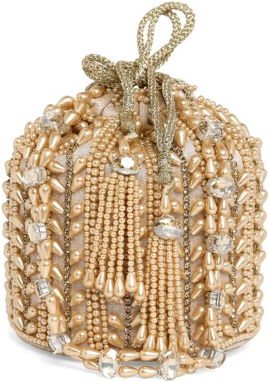 Aheli Potli Bags Gift for Women Evening Bag Clutch Ethnic Bride Purse with Drawstring