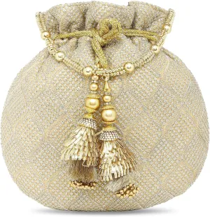Aheli Potli Bags Gift for Women Evening Bag Clutch Ethnic Bride Purse with Drawstring