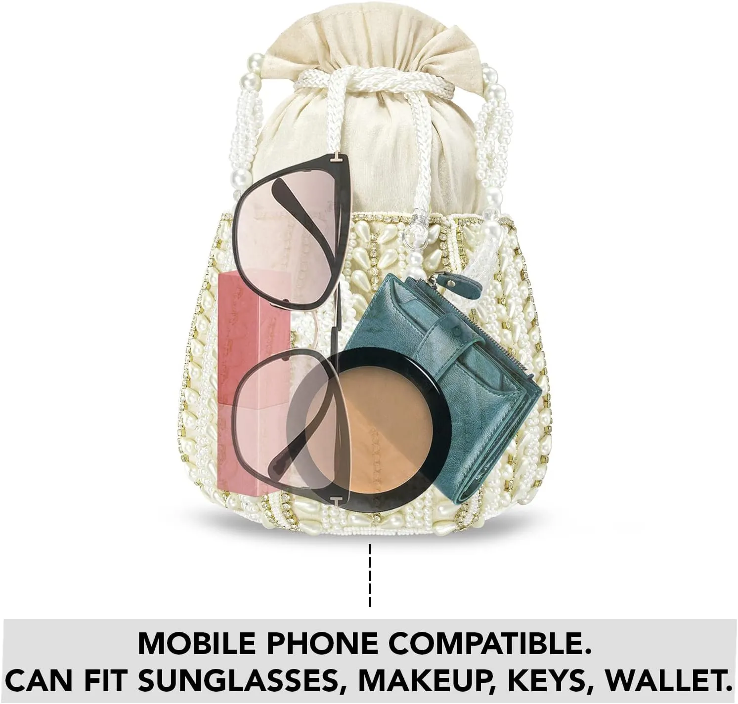 Aheli Potli Bags Gift for Women Evening Bag Clutch Ethnic Bride Purse with Drawstring