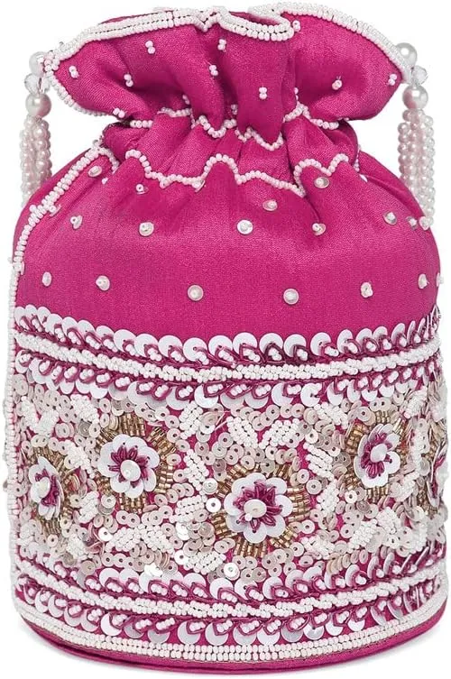 Aheli Potli Purses Gift for Women Handmade Evening Handbag Stylish Bridal Fashion Wristlet Bag Women