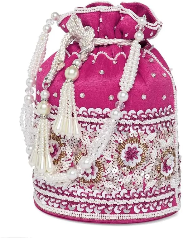 Aheli Potli Purses Gift for Women Handmade Evening Handbag Stylish Bridal Fashion Wristlet Bag Women