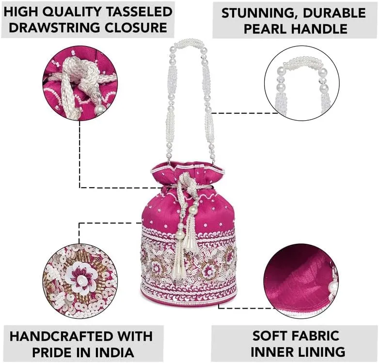 Aheli Potli Purses Gift for Women Handmade Evening Handbag Stylish Bridal Fashion Wristlet Bag Women