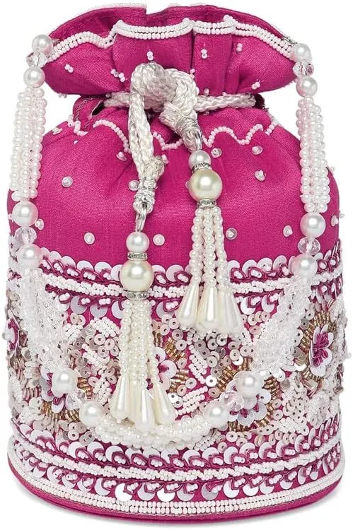 Aheli Potli Purses Gift for Women Handmade Evening Handbag Stylish Bridal Fashion Wristlet Bag Women