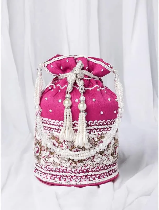 Aheli Potli Purses Gift for Women Handmade Evening Handbag Stylish Bridal Fashion Wristlet Bag Women