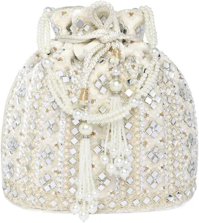 Aheli Potli Purses Gift for Women Handmade Evening Handbag Stylish Bridal Fashion Wristlet Bag