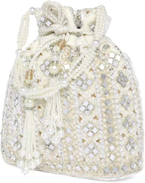 Aheli Potli Purses Gift for Women Handmade Evening Handbag Stylish Bridal Fashion Wristlet Bag