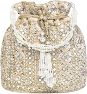 Aheli Potli Purses Gift for Women Handmade Evening Handbag Stylish Bridal Fashion Wristlet Bag
