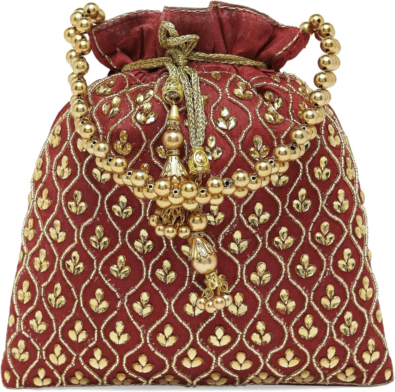 Aheli Potli Purses Gift for Women Handmade Evening Handbag Stylish Bridal Fashion Wristlet